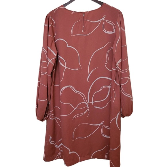 NWT A New Day Women's Long Sleeve Keyhole Neck Shift Dress Size Large - Picture 7 of 9